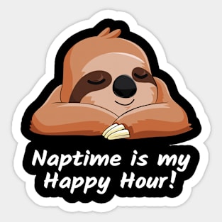 Sloth Nap Gift Happy Hour Slacker Lazy Sloth Girl & Women Sticker